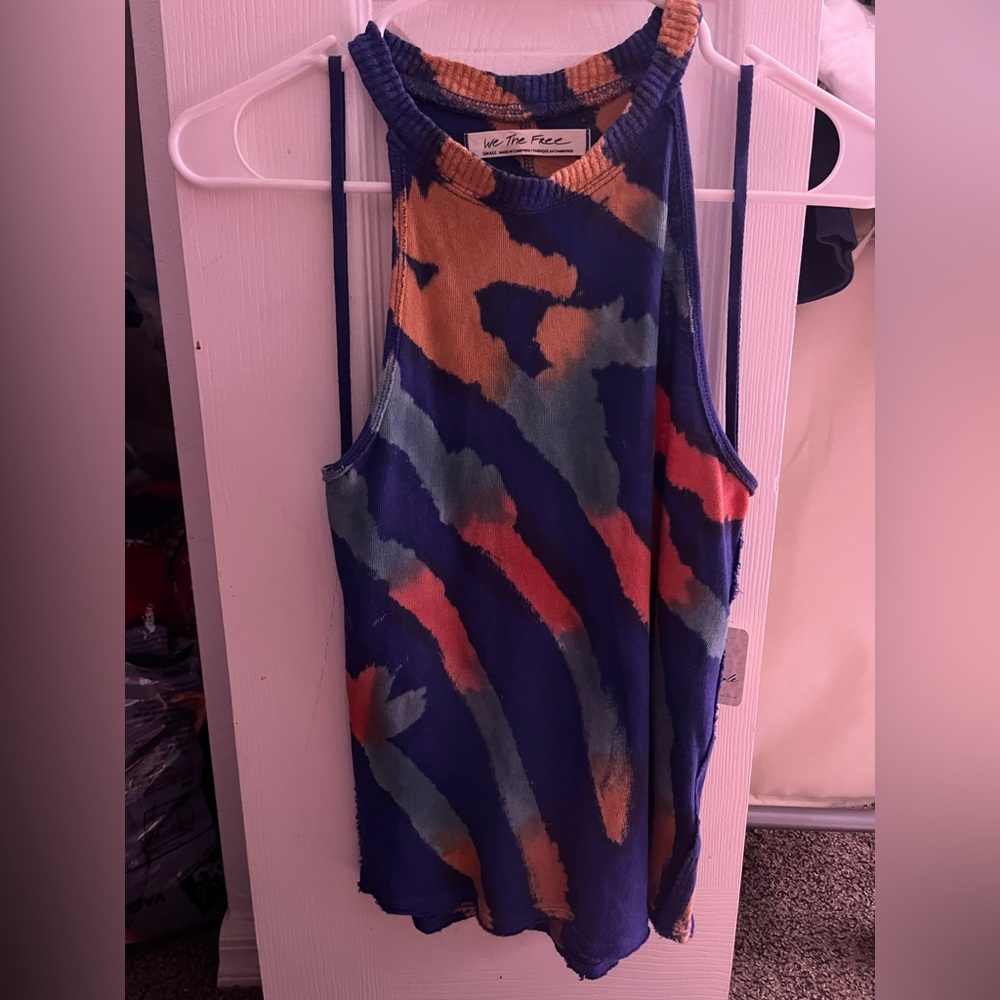 NWT Free People tie dye tank top, cut out back size Small - Picture 3 of 5